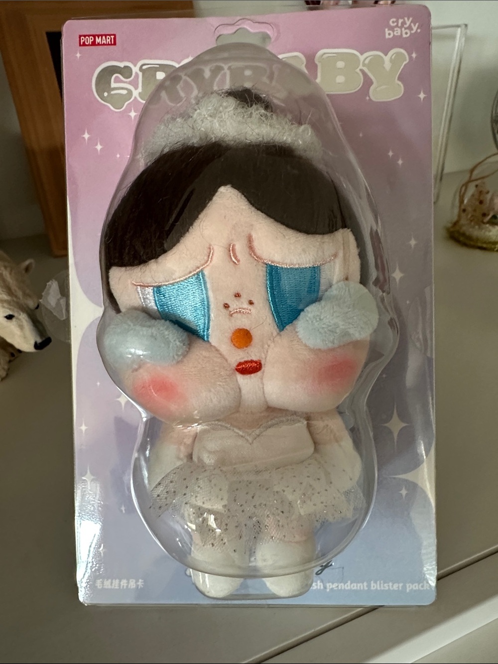 New Pop Mart Cry Baby Plush Toy - Pink/Blue